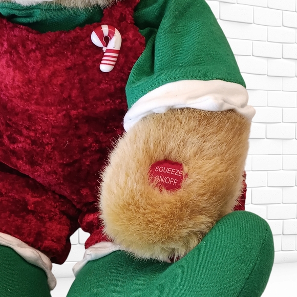 Jingle Bear Elf Plays "Jingle Bell Rock" Large 20" - Picture 5 of 8